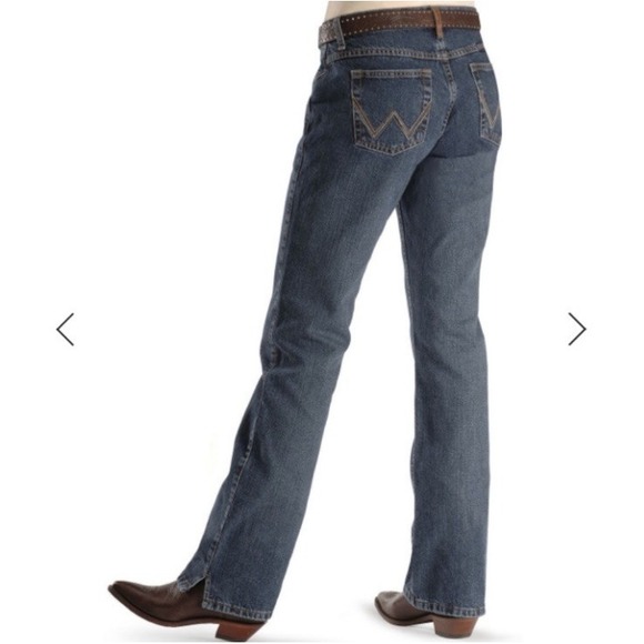 Wrangler Cash‎ Cowgirl Cut Jeans Women's 9/10 Mid Rise Cotton Western Split Hem - Picture 2 of 16
